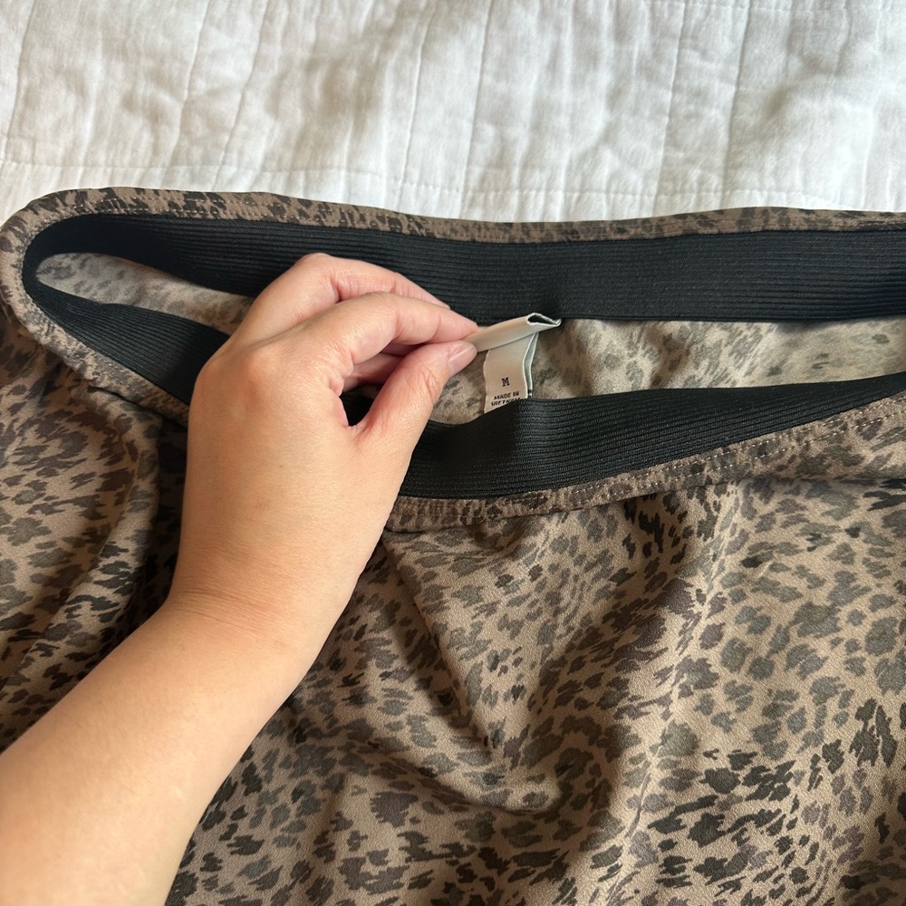 Animal print slip skirt